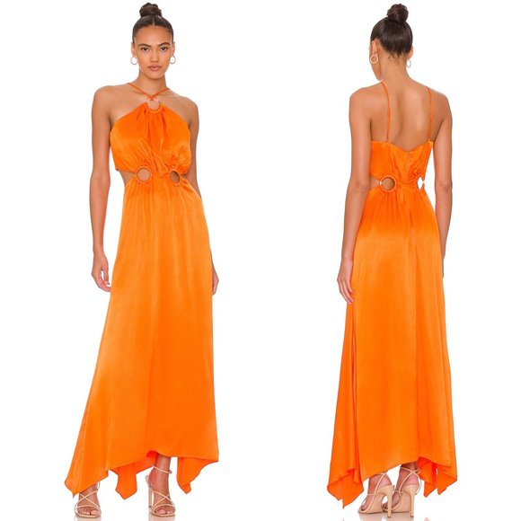 Elliatt Dresses & Skirts - ELLIATT Visitant Maxi Dress in Papaya Bright Orange Sundress Sun Gown Large L